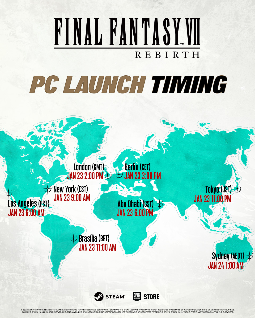 FF7 Rebirth PC launch times