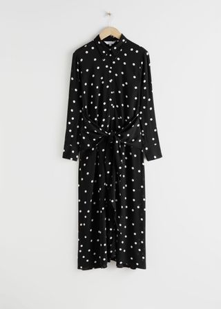 & Other Stories Polka Dot Waist Midi Dress - was £95, now £37
