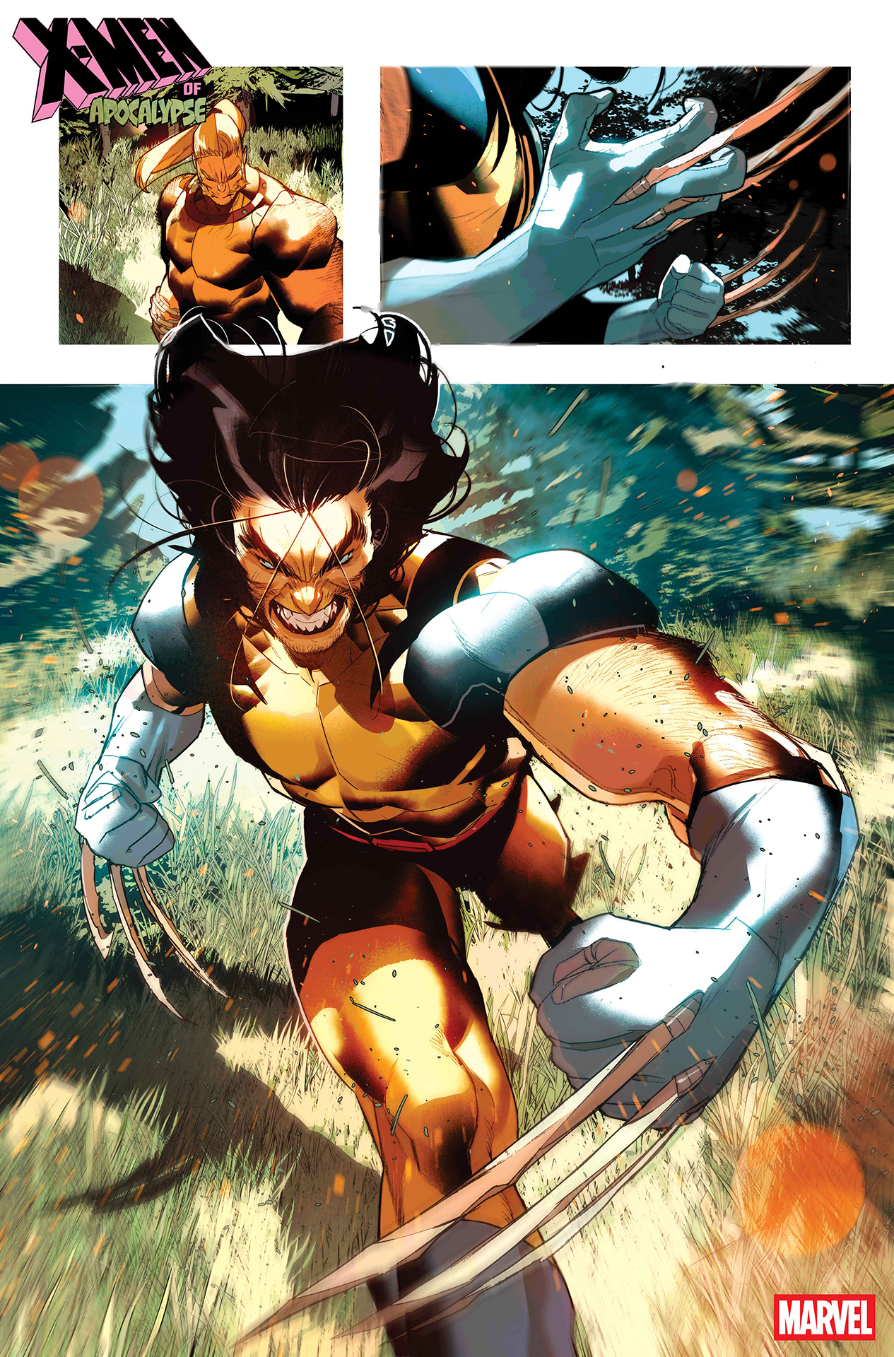 Wolverine leaping into action against Age of Apocaylpse Sabretooth