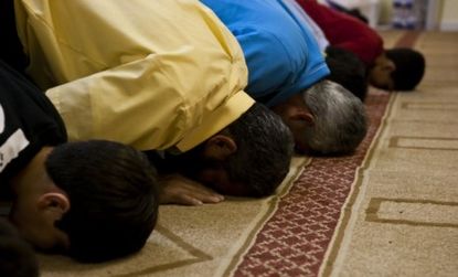 Members of an Islamic center in Tennessee conduct their evening prayers.