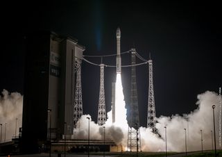 An Arianespace Vega rocket launches the Mohammed VI-B Earth-observation satellite for the Kingdom of Morocco on Nov. 20, 2018 from the Guiana Space Center in Kourou, French Guiana.