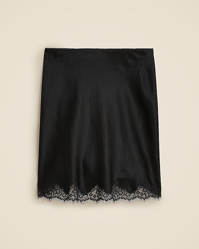 Textured satin in Gwen lace trim skirt