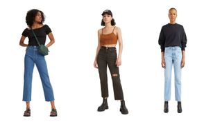 composite of models in jeans from Levi's