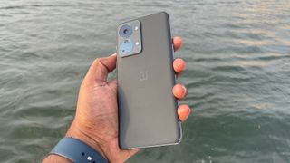 OnePlus Nord 2T back with the triple camera setup