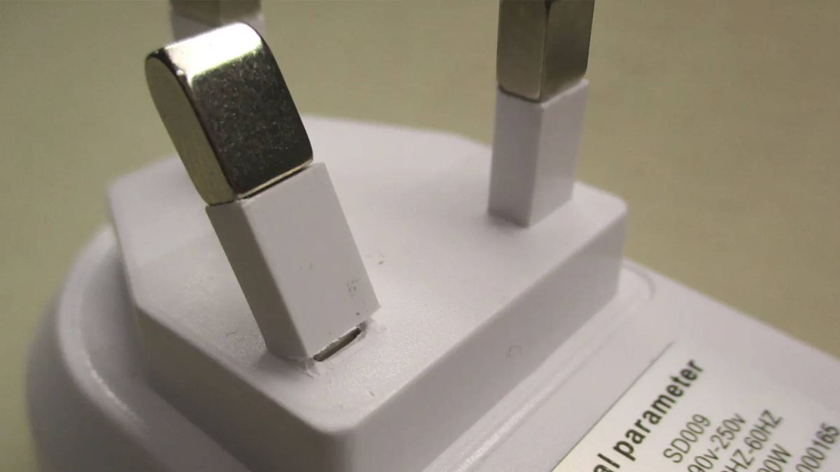 An energy saving plug with a broken prong