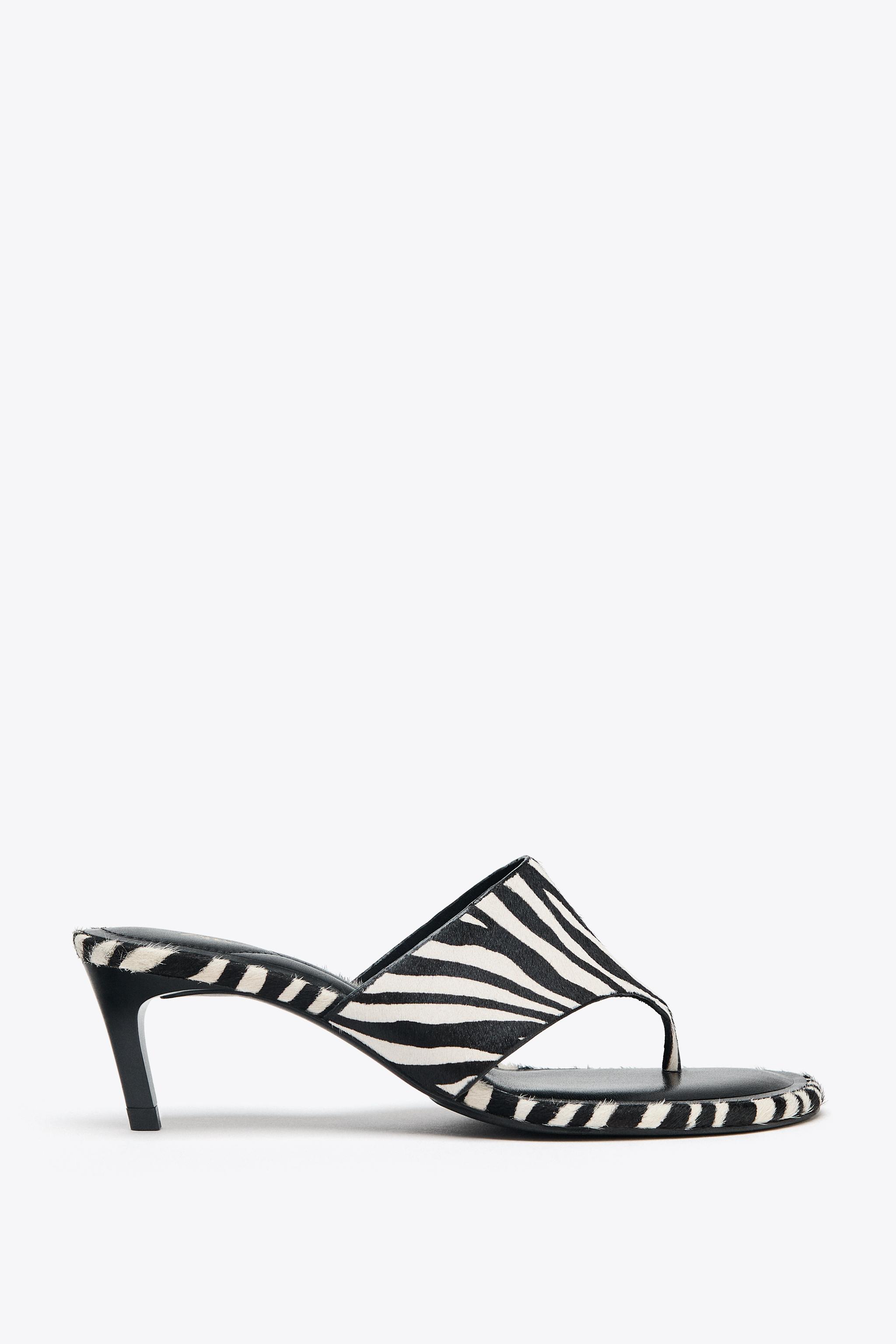 Animal Print Leather Sandals
