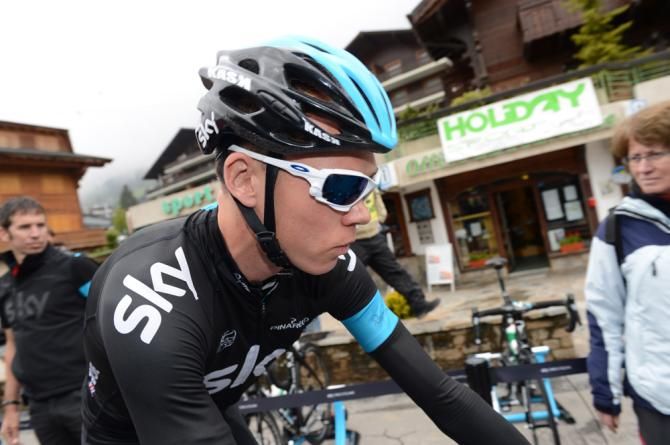 Chris Froome (Team Sky) prepares for stage 1