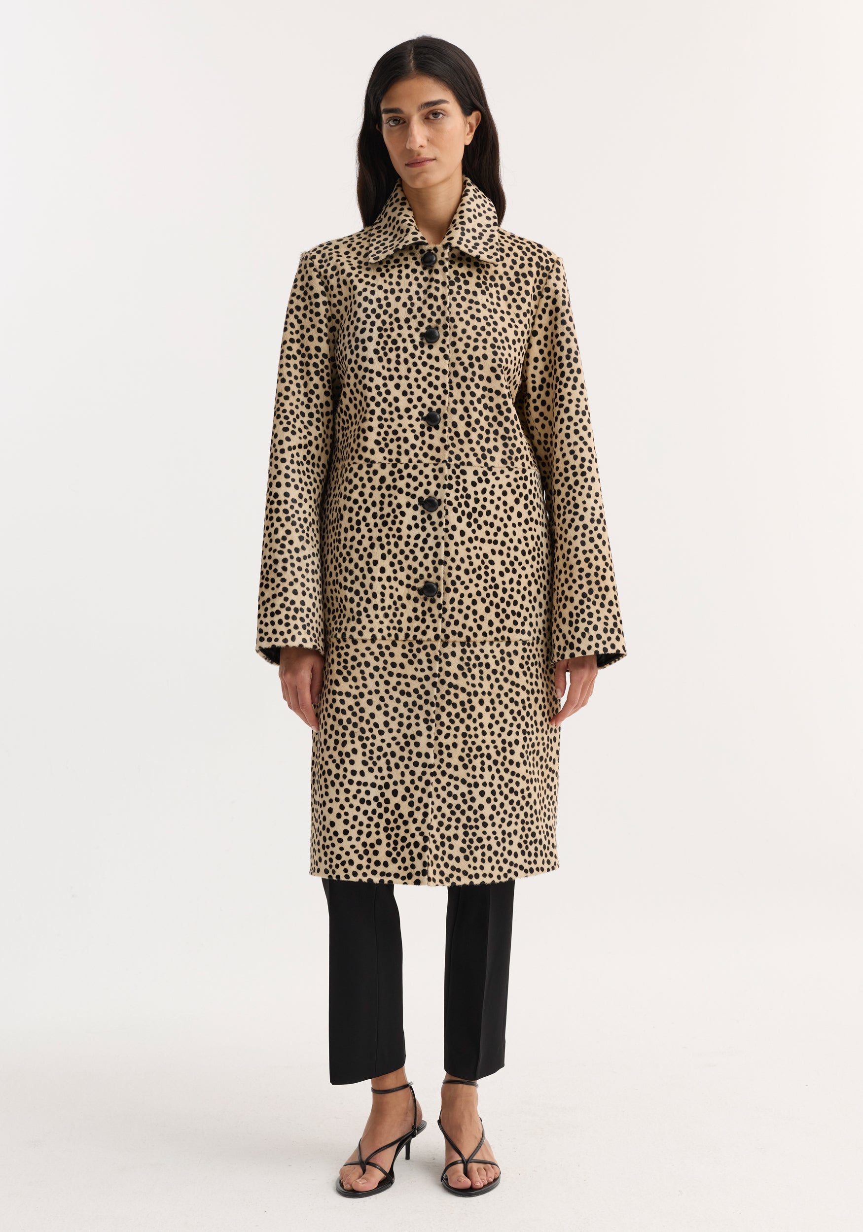 R&amp;oacute;he, Pony Hair Coat in Cheetah