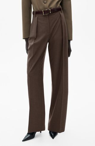 Pleated Straight Leg Pants