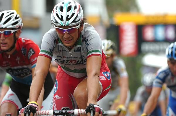 Italian Champion Filippo Pozzato (Katusha) tried to win Tour de France stage six.
