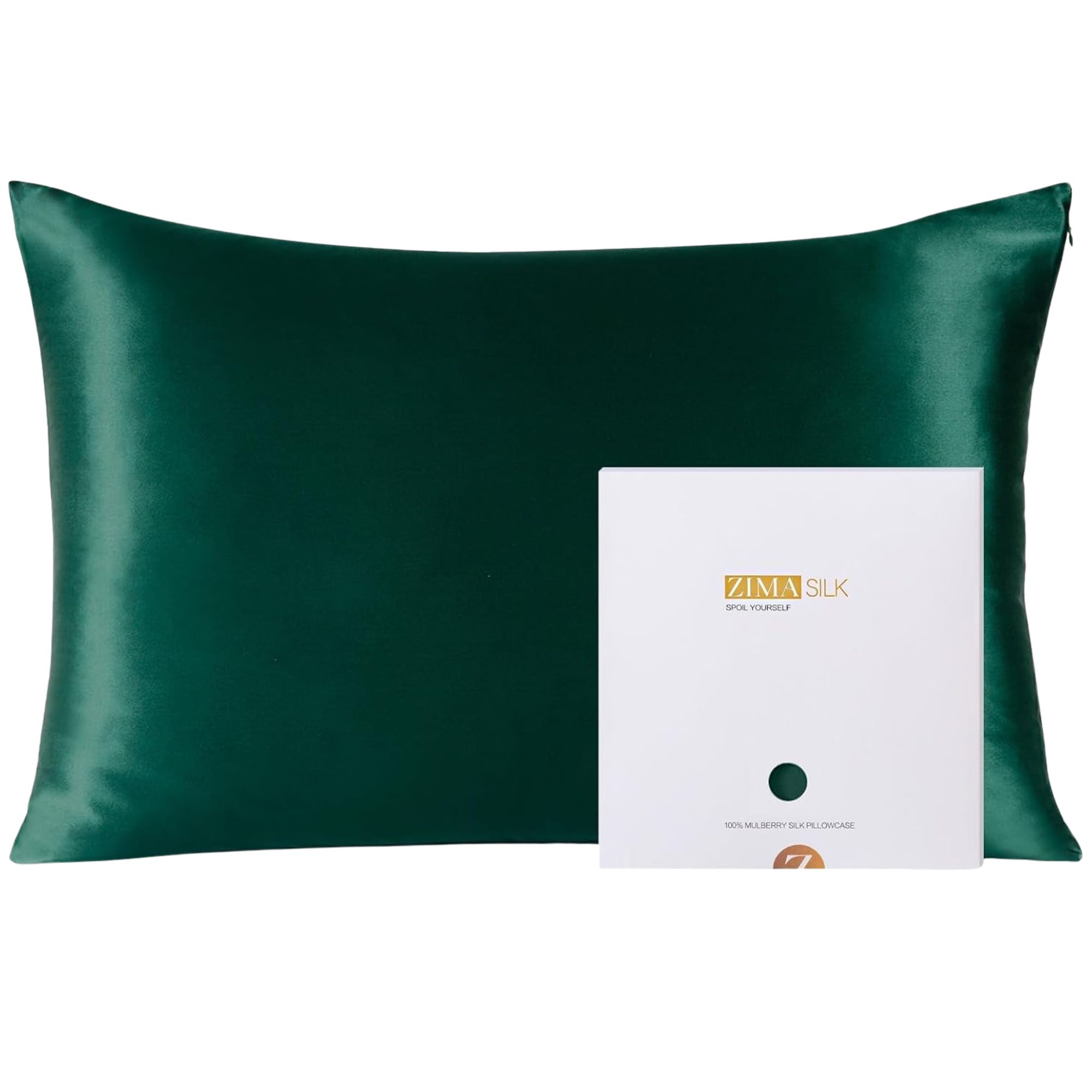 Zima Silk dark green pillowcase