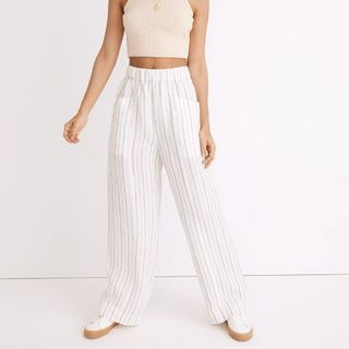 Madewell striped linen trousers