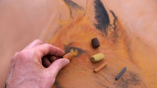 how to draw a fox - image of a fox in pastels