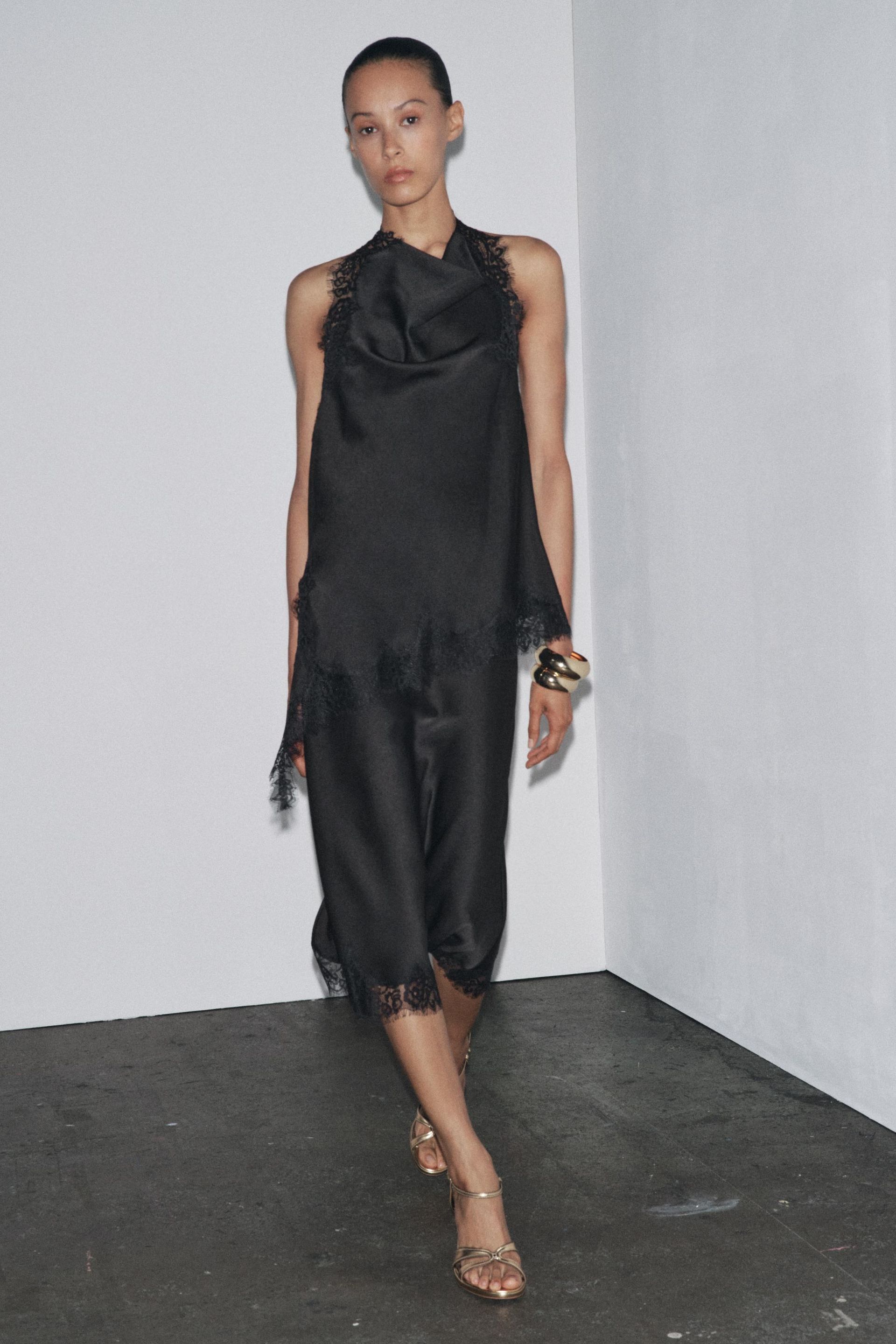 Satin Effect Lace Skirt Zw Collection
