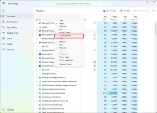 Task Manager show command line