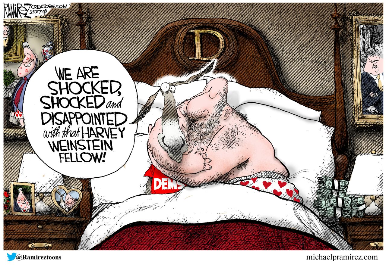 Political cartoon U.S. Democrats Weinstein donations