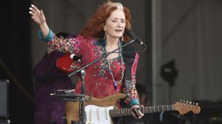Bonnie Raitt performs during the 2018 New Orleans Jazz & Heritage Festival at Fair Grounds Race Course on April 28, 2018 in New Orleans, Louisiana.
