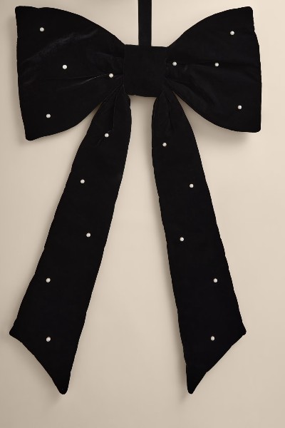 M&amp;amp;S Velvet &amp;amp; Pearl Hanging Bow Decoration