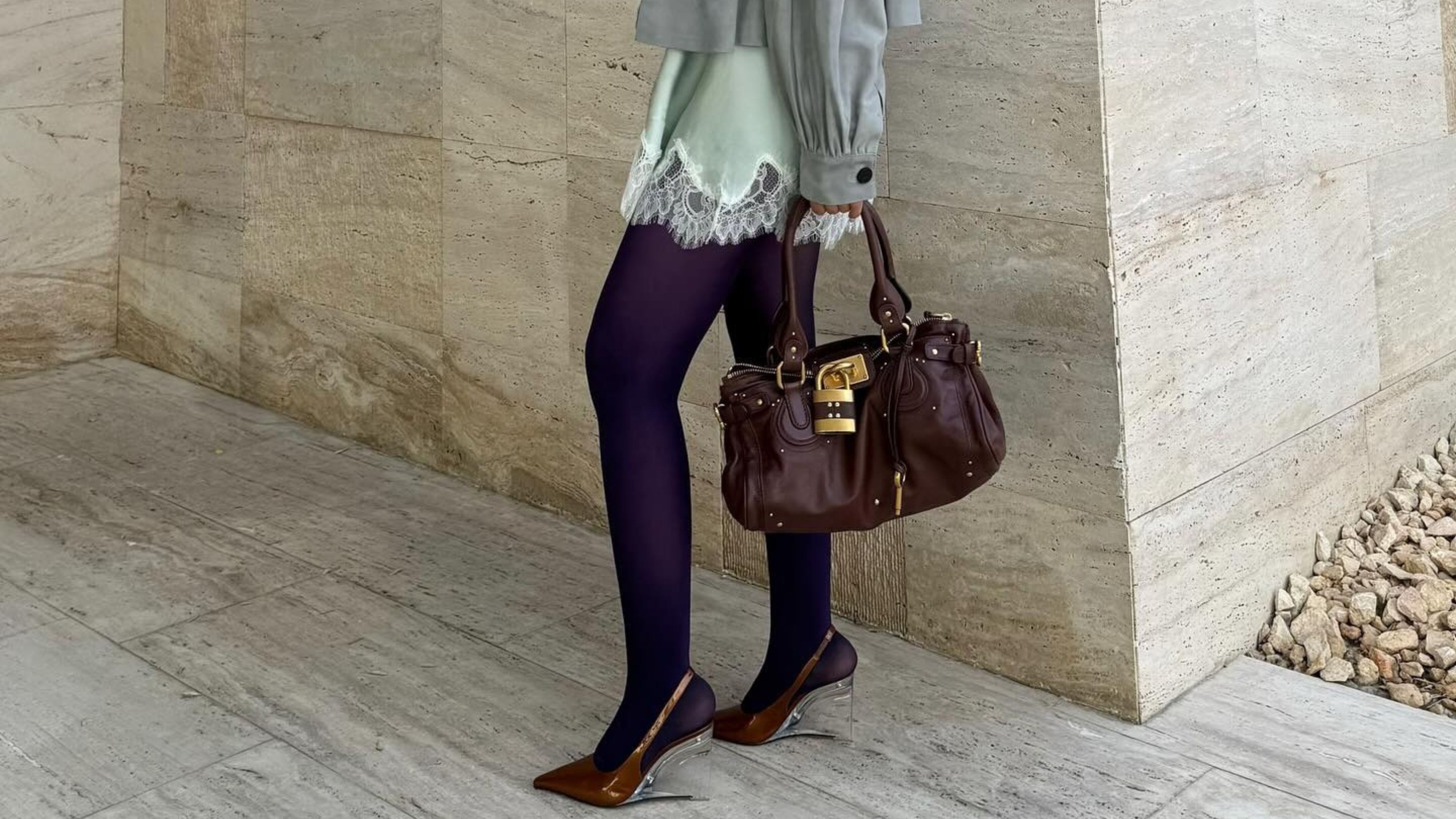 @oumaymaboumeshouli wearing shoes from a spring 2026 shoe capsule wardrobe.