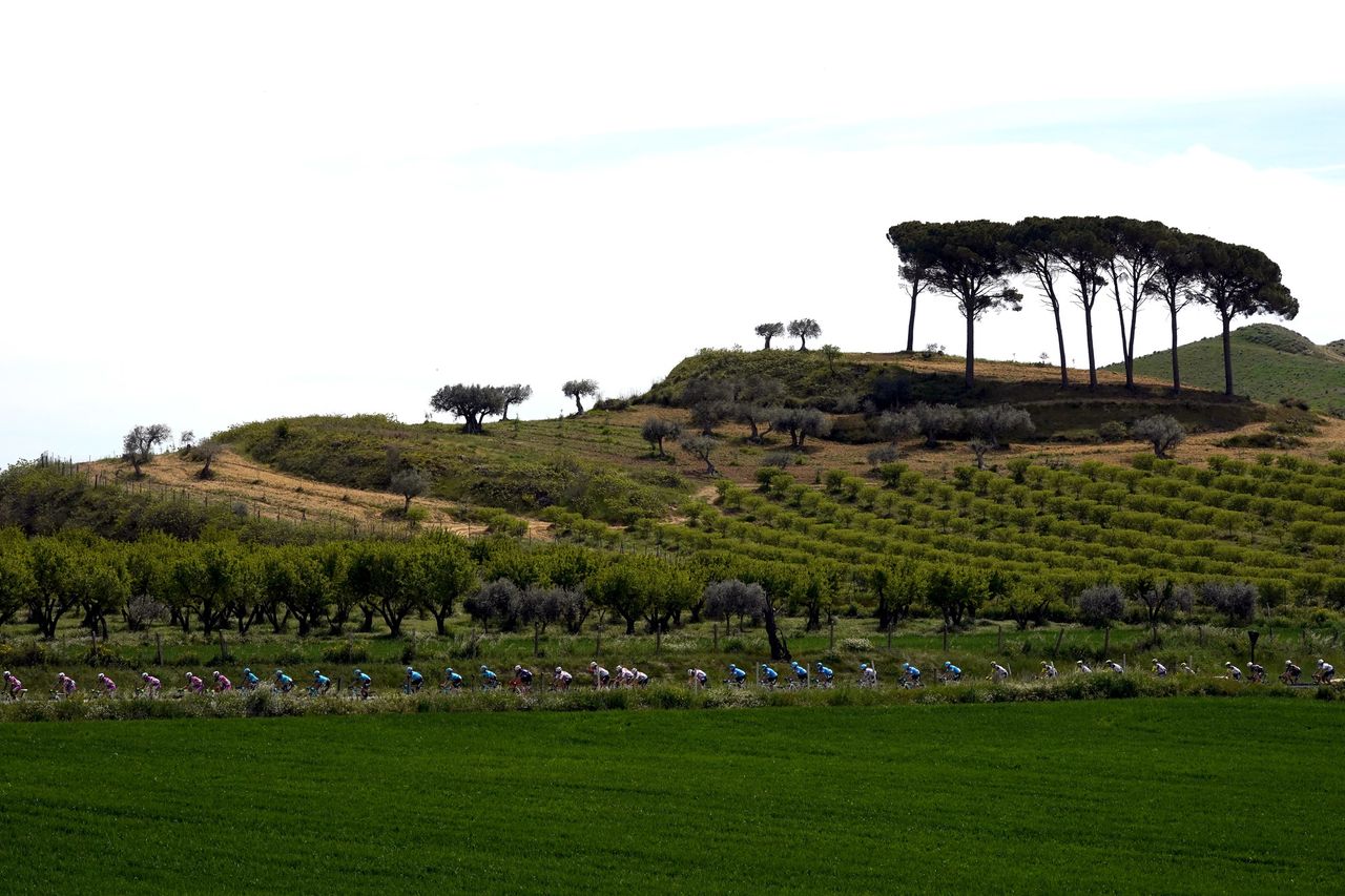 Giro di Sicilia 2022 3rd Edition 2nd stage Palma di Montechiaro Caltanissetta 152 km 13042022 Scenery Peloton photo Massimo FulgenziSprintCyclingAgency2022