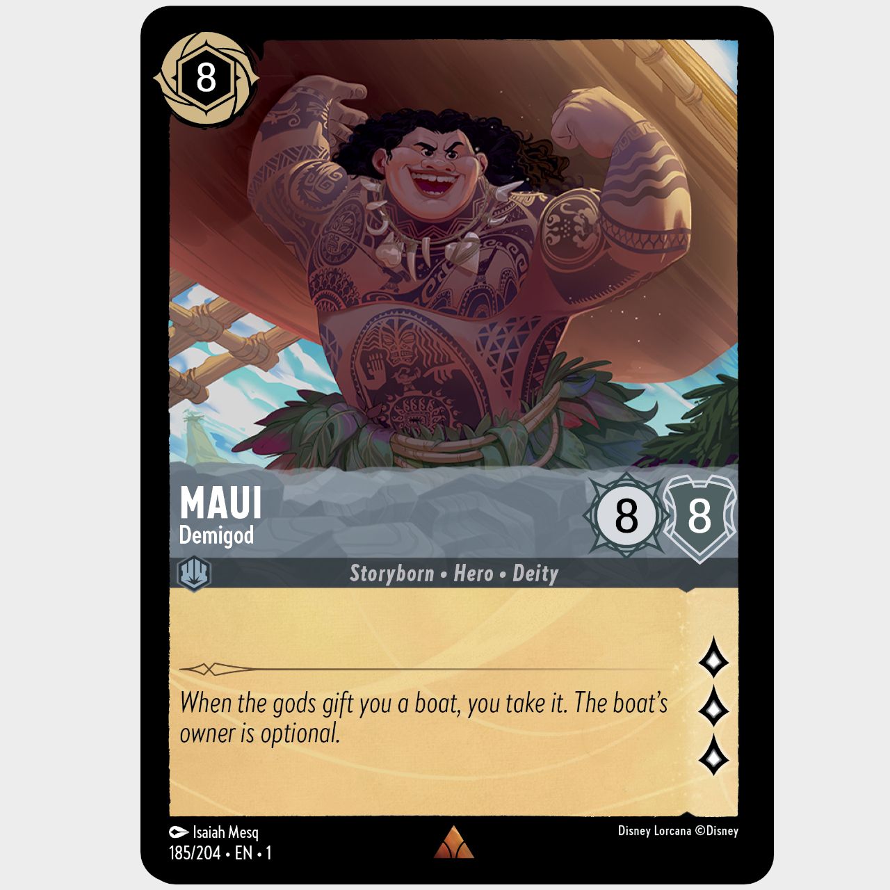 Disney Lorcana cards on a plain background