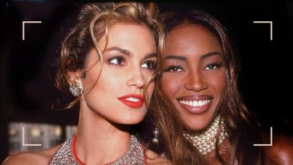 Cindy Crawford and Naomi Campbellwearing 90s makeup looks and trends