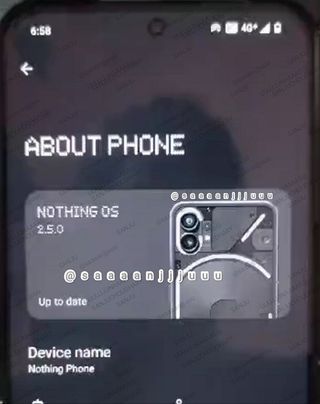 An alleged look at the front display of the Nothing Phone 2a.