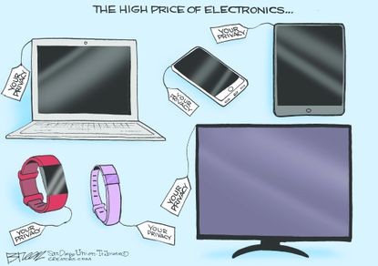 Editorial Cartoon U.S. High price electronics Wikileaks CIA lost privacy