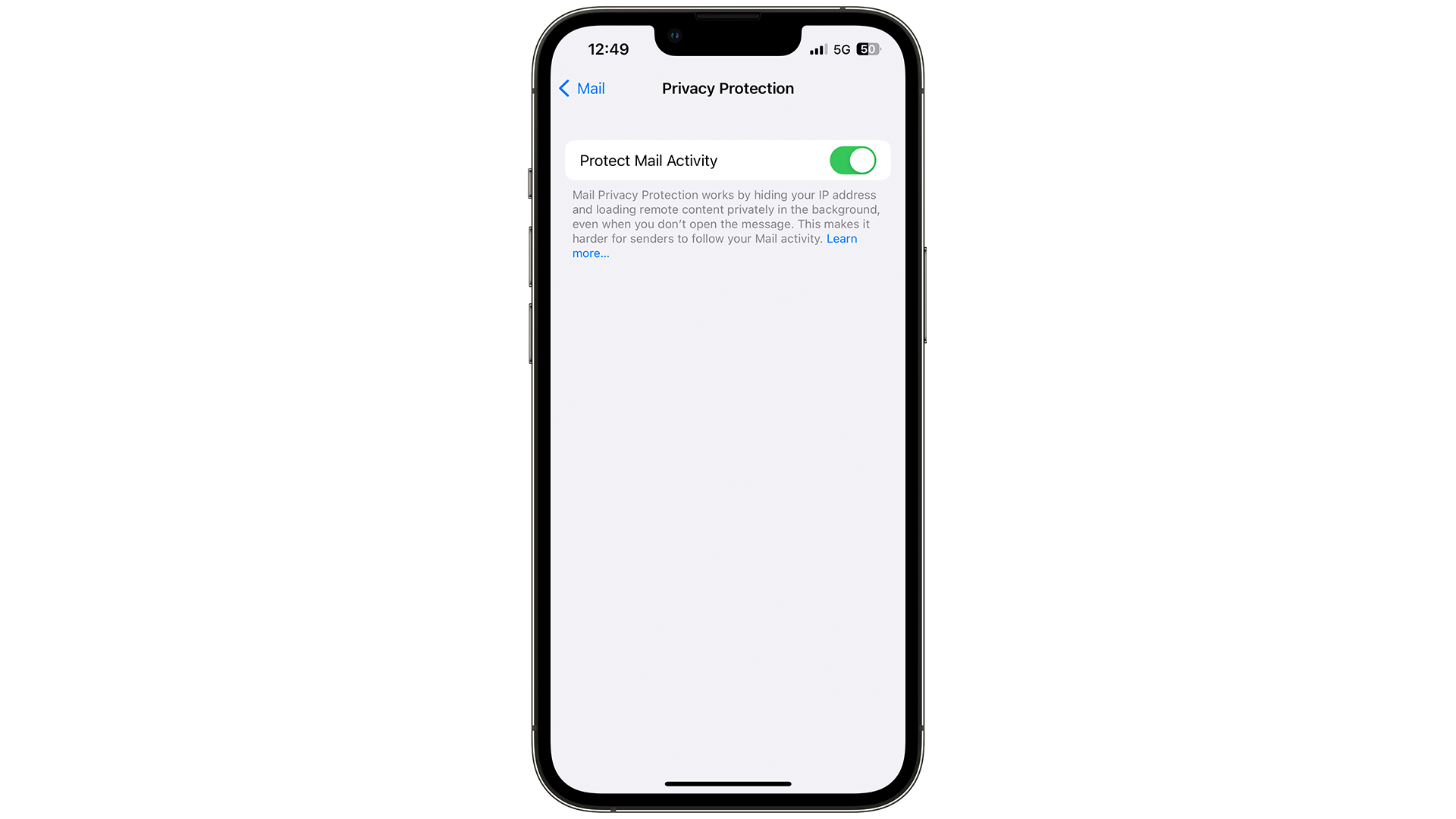 Mail privacy protection in iOS 16