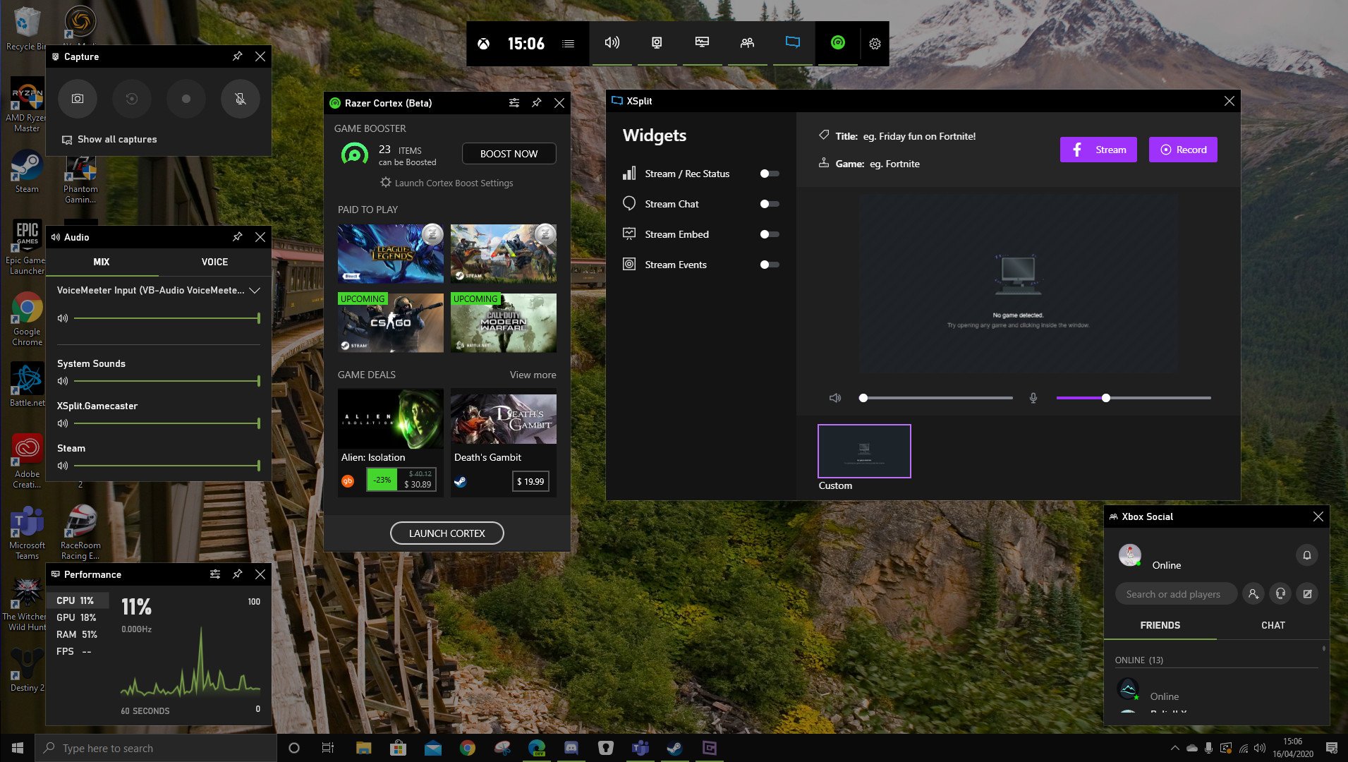 One Game Launcher with Xbox Game Bar makes for a pretty cozy