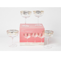 Ariele Gold Champagne Saucers Set of Four: £34.50 £25.87 | Oliver Bonas