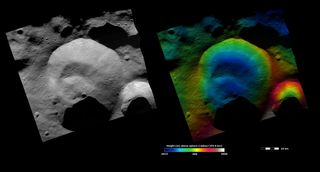 Caparronia Crater on Vesta Asteroid