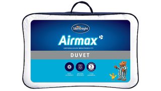 Best duvets: The Silentnight Airmax Duvet shown packaged in its dust bag with handle