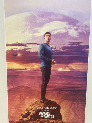 Poster of Ethan Peck's Spock in canyon in Star Trek: Strange New Worlds