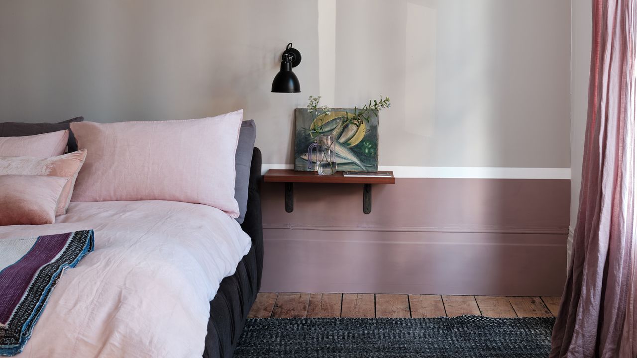 The Paint Shed sulking room pink in bedroom