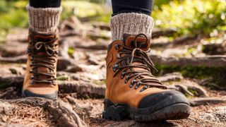 walking boots in the mud