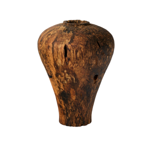 Hand-Turned Persimmon Oiled Earth-Finish Vase (10in/26cm)