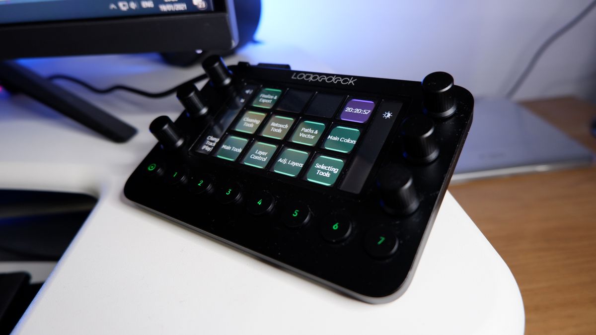 Loupedeck Live power console from various angles and during use