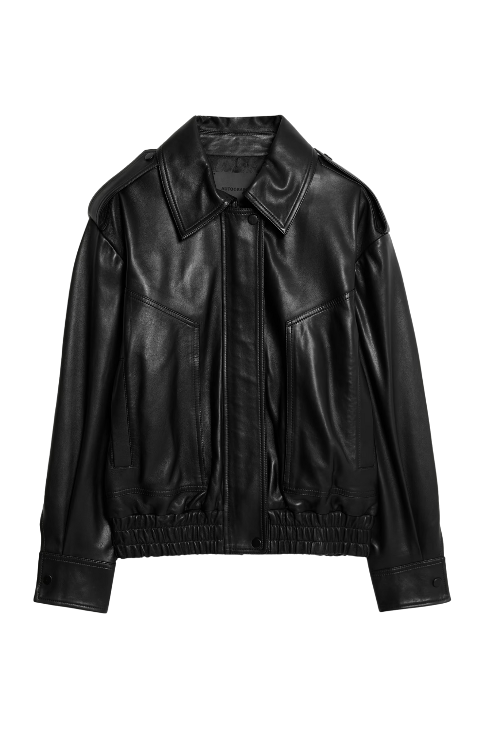 Leather Relaxed Harrington Jacket