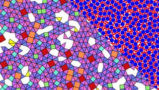An image of the computer simulation used to create the new quasicrystal.