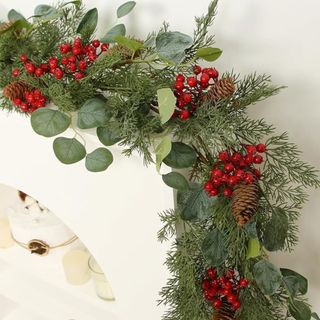 Red Berry and Eucalyptus Garland