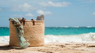 beach bag on beach