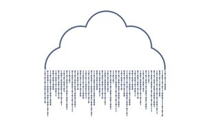 Cloud with binary code rain - Office 365 needs cloud backups