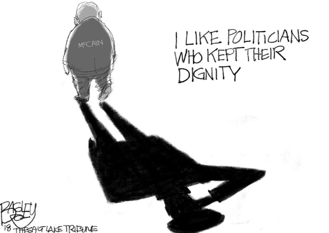 Political cartoon U.S. John McCain dignity Trump