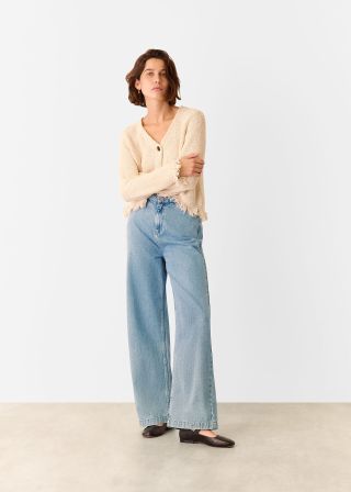 Light Wash Authentic Ankle Wide Leg Jean