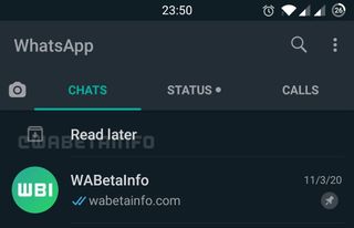 WhatsApp Read Later beta