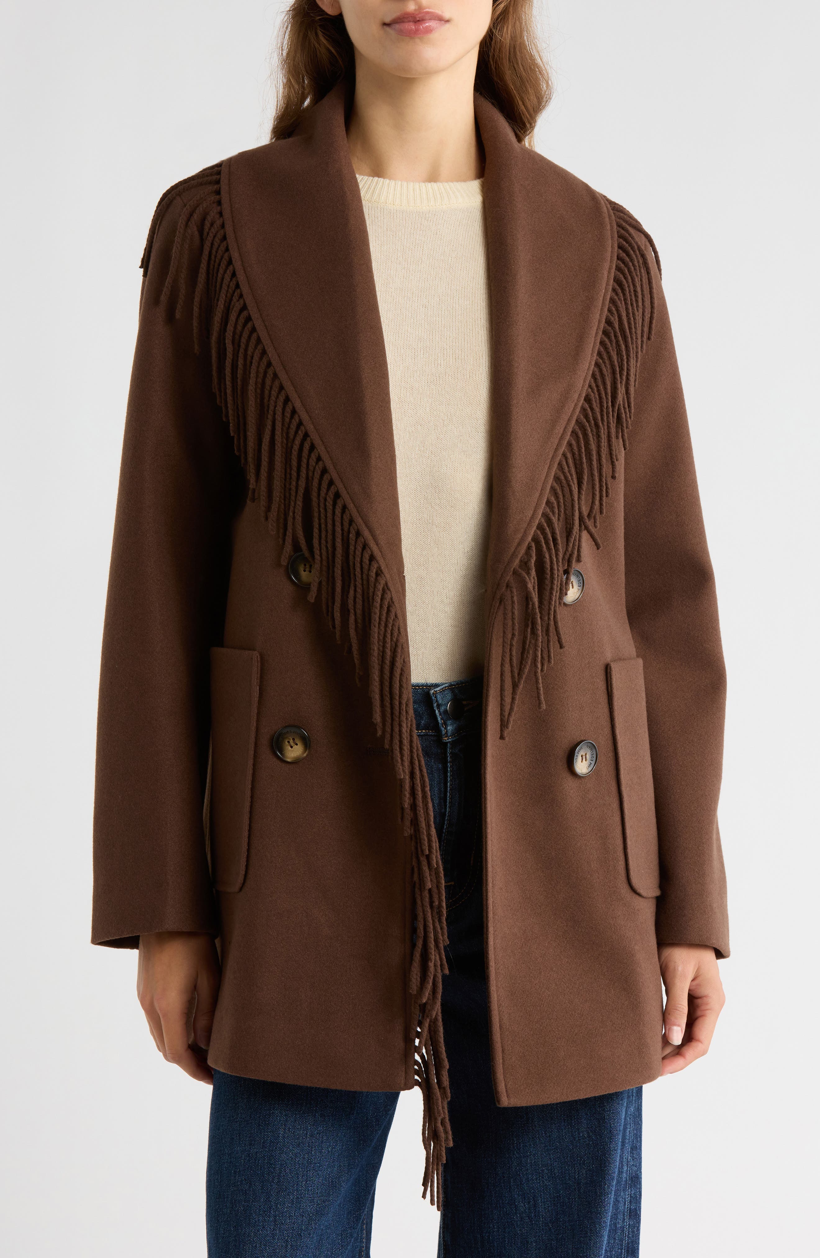 Sam Edelman, Fringe Shawl Collar Coat