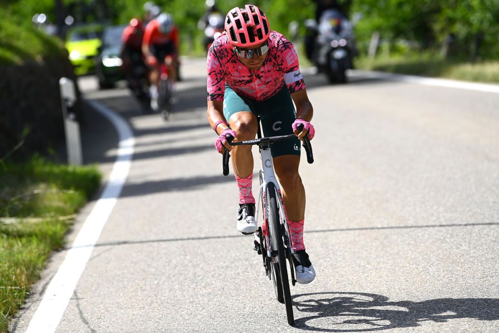 GRENCHEN SWITZERLAND JUNE 14 Stefan Bissegger of Switzerland and Team EF Education Easypost attacks during the 85th Tour de Suisse 2022 Stage 3 a 1769km stage from Aesch to Grenchen ourdesuisse2022 WorldTour on June 14 2022 in Grenchen Switzerland Photo by Tim de WaeleGetty Images