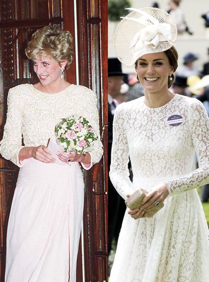 Kate wearing a white lace dress at Royal Ascot