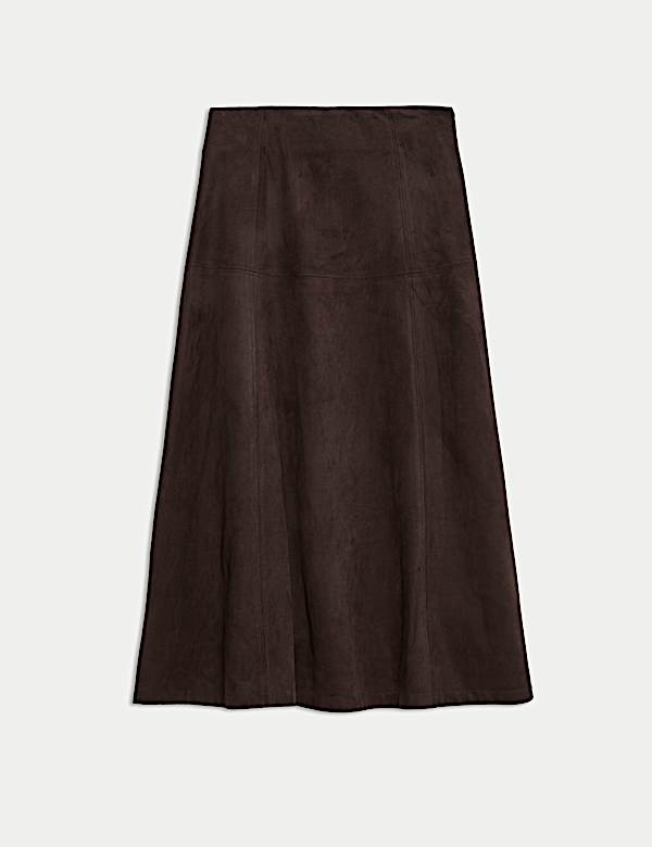 Suedette Maxi A-Line Skirt